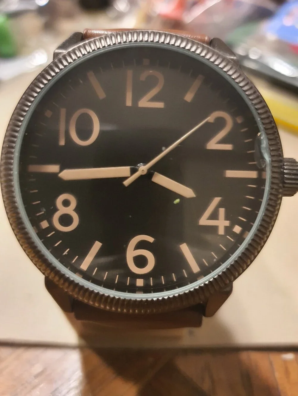 10/$20 FMDMO138 Black/Brown Leather Men's Watch